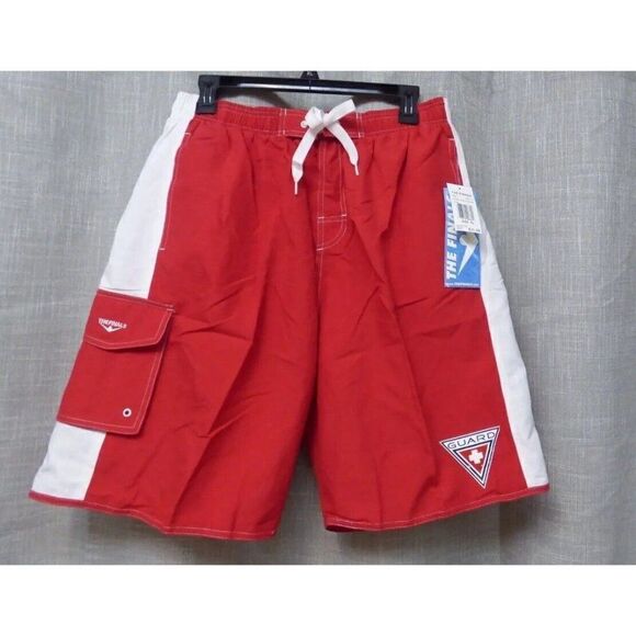TYR The Finals Guard Male Trunks, Red, XL - Picture 2 of 8